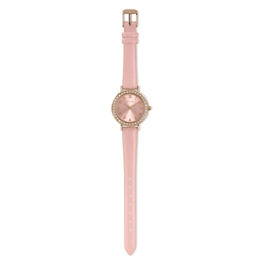Pink Sparkle Kids Watch Gift Set With Beaded Friendship Bracelets By TIKKERS image