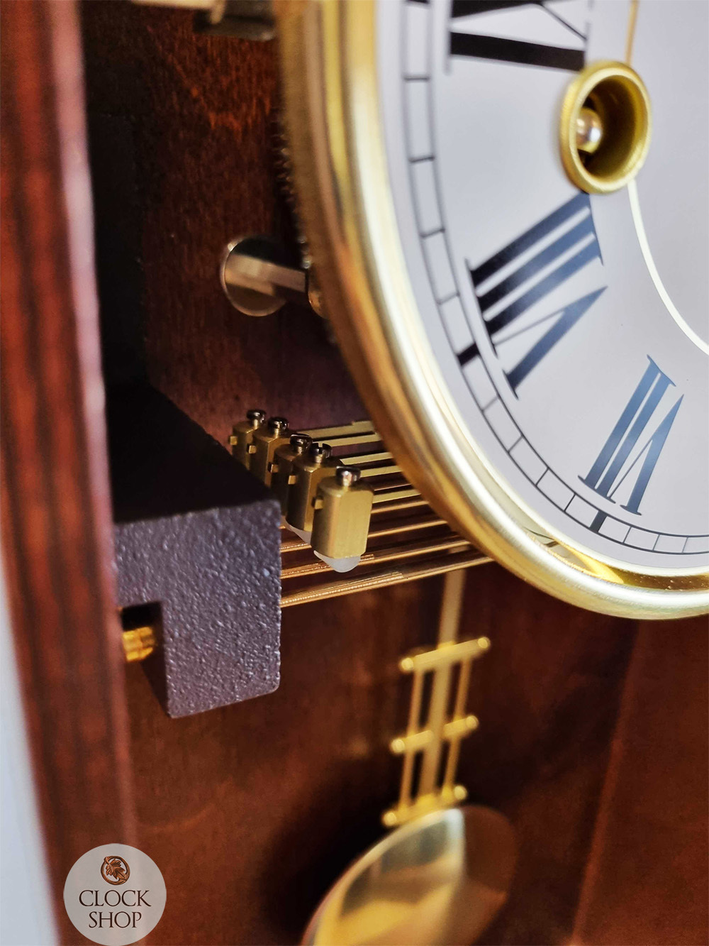 53cm Walnut 8 Day Mechanical Chiming Wall Clock By AMS (Minor Cosmetic Damage In Case) image