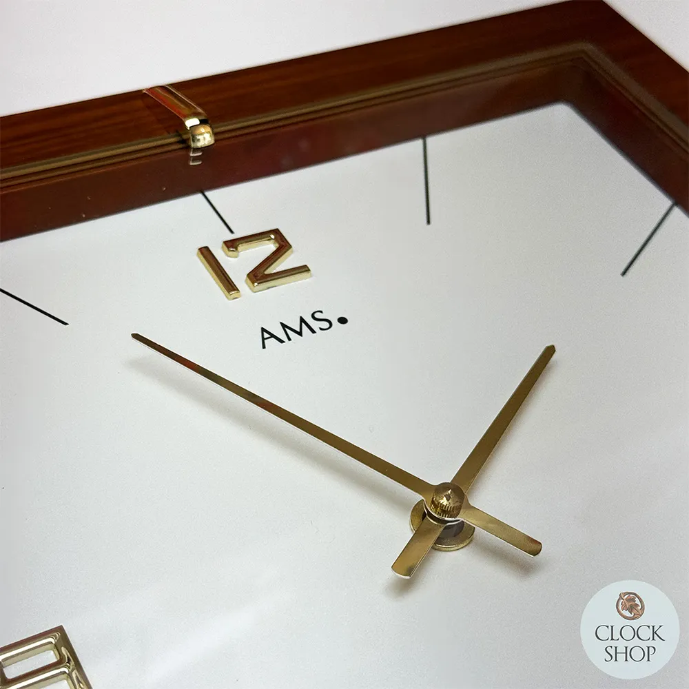 29cm Walnut Square Wall Clock By AMS image