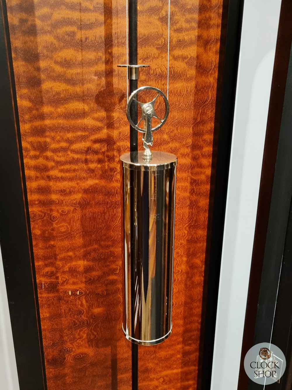 186cm Hand Polished Black Precision Floor Clock With Moon Dial By HERMLE image