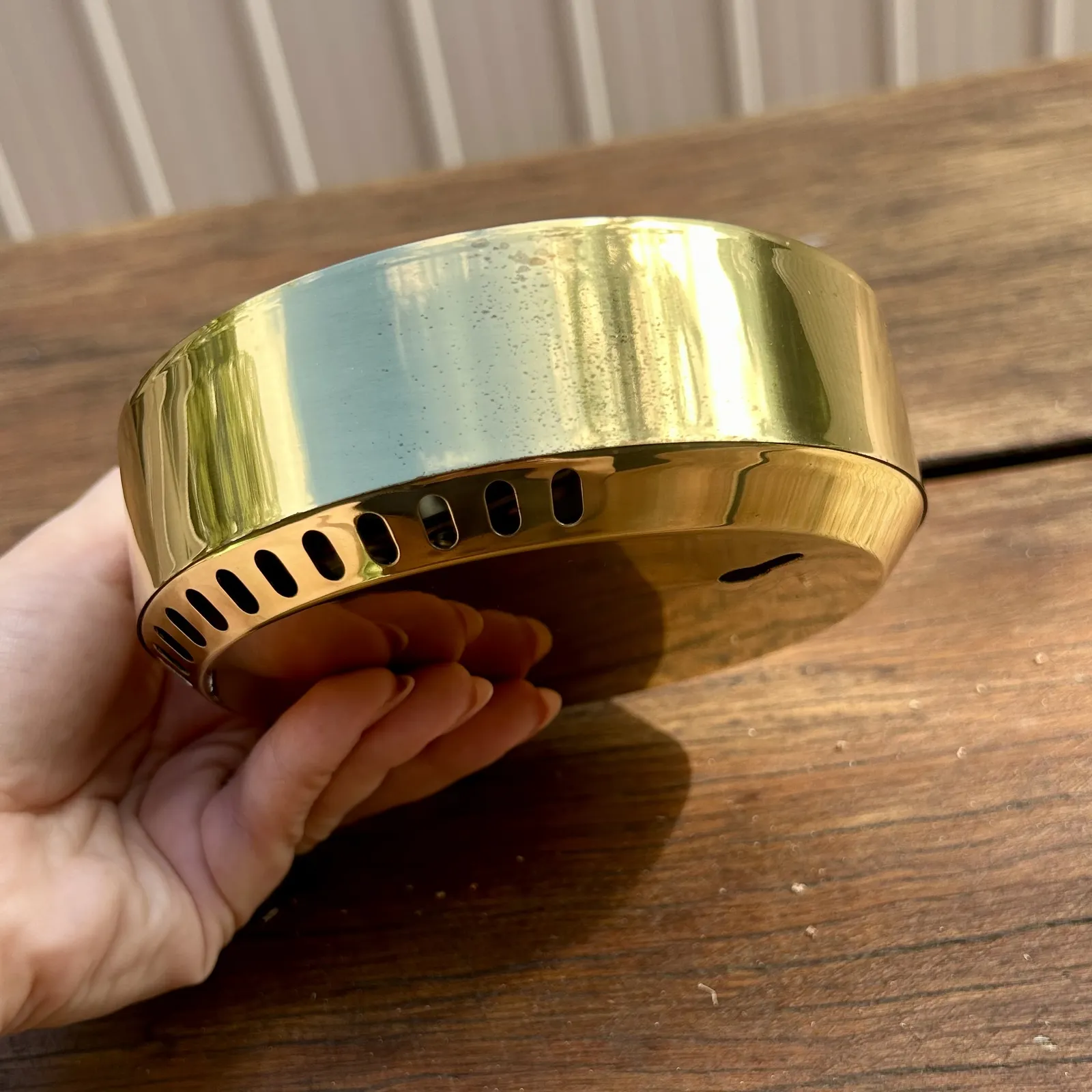 13cm Polished Brass Polar Series Hair Hygrometer By FISCHER (Marked Bezel) image