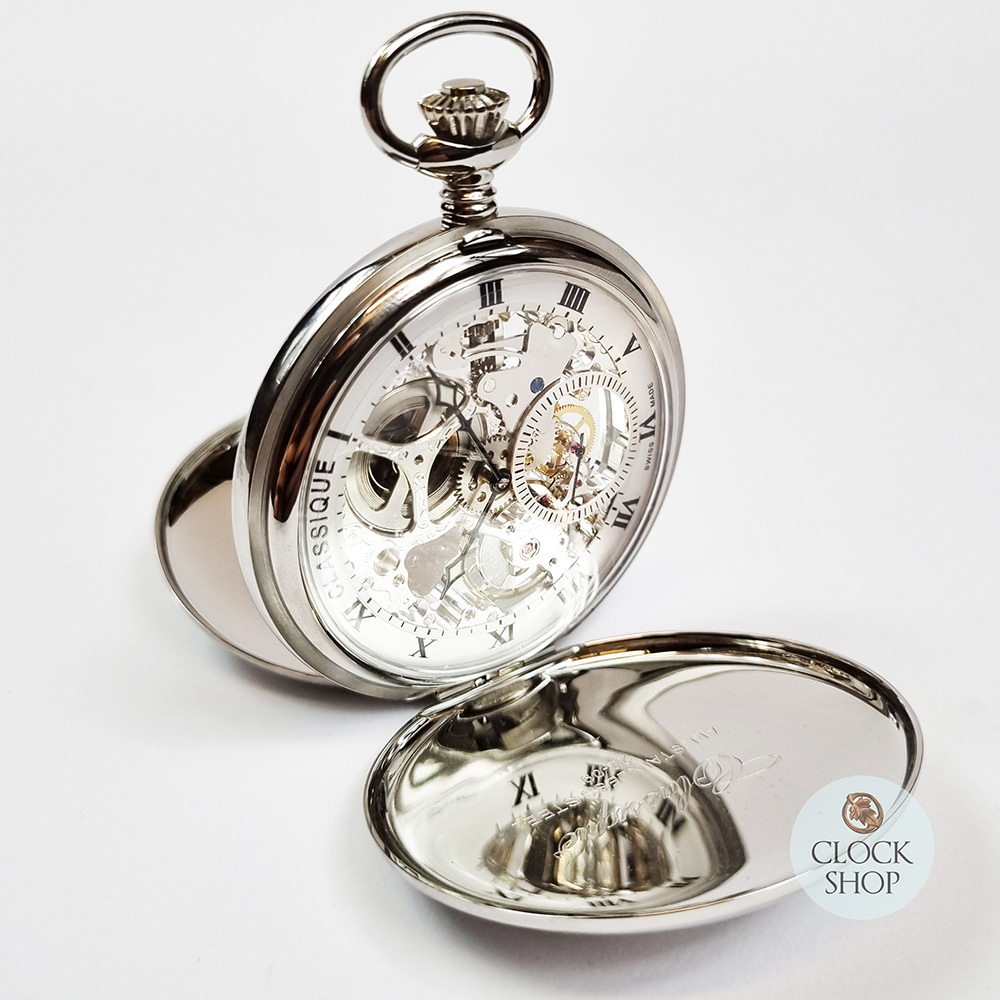 49mm Stainless Steel Unisex Mechanical Skeleton Swiss Pocket Watch By CLASSIQUE (Roman) image