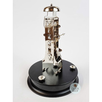 35cm Black Mechanical Skeleton Table Clock With Glass Dome & Bell Strike By HERMLE image