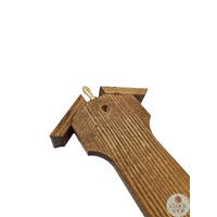 55cm Rustic Oak Traditional Weather Station With Barometer Thermometer & Hygrometer By FISCHER image