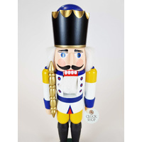 29cm Yellow & White King Nutcracker By Seiffener image