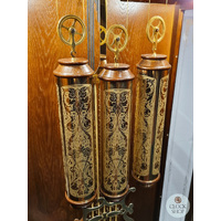 207cm Dark Oak Grandfather Clock With Triple Chime & Hand Painted Dial By SCHNEIDER image