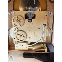 30cm Light Oak Mechanical Table Clock With Westminster Chime & Moon Dial By HERMLE image