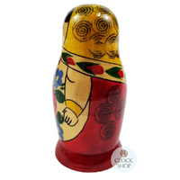 Semenov Russian Dolls- Yellow Scarf & Red Dress 9cm (Set Of 4) image