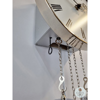 20cm Polished Silver 8 Day Mechanical Wall Clock By AMS image