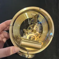 14cm Millendon Gold Battery Skeleton Table Clock By ACCTIM (Cracked Back) image