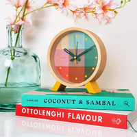 15cm Riso Collection Green & Pink Silent Analogue Alarm Clock By CLOUDNOLA image