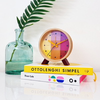 15cm Riso Collection Magenta & Yellow Silent Analogue Alarm Clock By CLOUDNOLA image