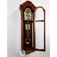 118cm Walnut 8 Day Mechanical Regulator Wall Clock With Moon Dial By AMS image