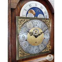 215cm Rustic Oak Grandfather Clock with Westminster Chime & Moon Dial image