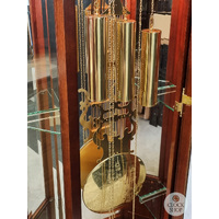 211cm Rich Walnut Grandfather Clock With Westminster Chime & Shelves image