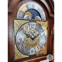 205cm Rustic Oak Grandfather Clock With Westminster Chime & Moon Dial image