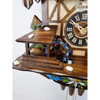 Beer Drinker, Water Wheel & Dogs 1 Day Mechanical Chalet Cuckoo Clock 30cm By ENGSTLER image