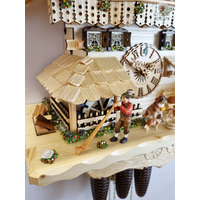 Farmer & Cow 8 Day Mechanical Chalet Cuckoo Clock With Alphorn 53cm By HÖNES image