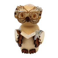 5.5cm Wooden Owl Hanging Decoration- Assorted Designs image