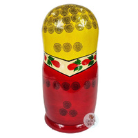 Semenov Russian Dolls- Yellow Scarf & Red Dress 22cm (Set Of 9) image
