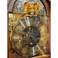 207cm American Cherry Grandfather Clock With Calendar Dial & Shelves By SCHNEIDER image