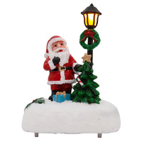 13cm Santa with LED Street Lamp- Assorted Designs image