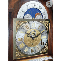 217cm Rustic Oak Grandfather Clock With Westminster Chime & Moon Dial image