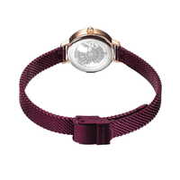 22mm Classic Collection Womens Watch With Purple Dial, Purple Milanese Strap & Rose Gold Case By BERING image