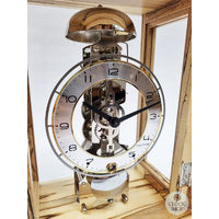 26cm Beech Mechanical Table Clock With Bell Strike By HERMLE image