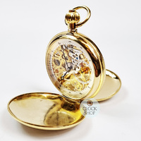 49mm Gold Unisex Mechanical Skeleton Pocket Watch By CLASSIQUE (Arabic) image