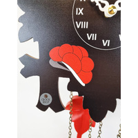 5 Leaf & Deer Battery Printed Cuckoo Clock With Black Forest Print 40cm By TRENKLE image