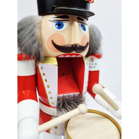 39cm Red & White Drummer Nutcracker By Seiffener image