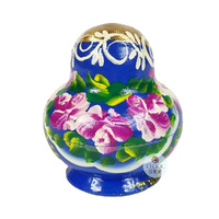 Floral Russian Dolls- Blue with Ladybird Mini 5cm (Set Of 10) image