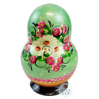 Floral Russian Dolls- Green With Ladybug 15cm (Set Of 10) image