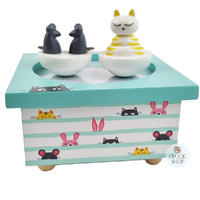 Cat & Mouse Music Box With Spinning Figurines (Love Story) image