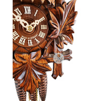 5 Leaf & Bird 1 Day Mechanical Carved Cuckoo Clock With Dancers 36cm By SCHWAB image