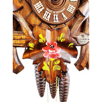 5 Leaf & Bird 1 Day Mechanical Carved Cuckoo Clock With Dancers & Flowers 36cm By SCHWAB image