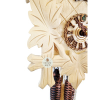 5 Leaf & Deer Natural 1 Day Mechanical Carved Cuckoo Clock 32cm By HÖNES image