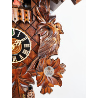 Birds & Leaves 1 Day Mechanical Carved Cuckoo Clock With Dancers 41cm By HÖNES image