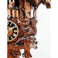 Bird & Squirrels 1 Day Mechanical Carved Cuckoo Clock With Dancers 42cm By HÖNES image