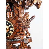 Birds & Leaves 1 Day Mechanical Carved Cuckoo Clock With Dancers 46cm By HÖNES image