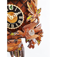 Birds & Leaves 1 Day Mechanical Carved Cuckoo Clock With Flowers 41cm By HÖNES image