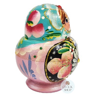 Floral Russian Dolls- Blue & Pink 9cm (Set Of 5) image