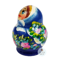 Floral Russian Dolls- Blue & White Floral Mini 4cm (Set Of 5) image