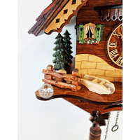 Wood Chopper & Dog Battery Chalet Cuckoo Clock 25cm By SCHNEIDER image