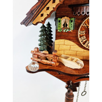 Wood Chopper & Dog Battery Chalet Cuckoo Clock 41cm By SCHNEIDER image