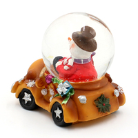 7cm Funny Car Snow Globe With Santa Or Snowman- Assorted Designs image