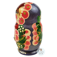 Floral Russian Dolls- Green & Pink With Ladybug 10cm (Set Of 5) image