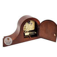 22cm Walnut Mechanical Tambour Mantel Clock With Triple Chime By HERMLE image
