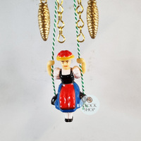Water Wheel Battery Chalet Clock With Swinging Doll 19cm By TRENKLE image